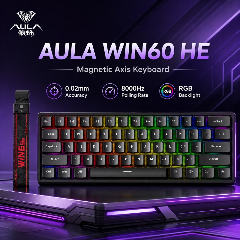 Esports Gaming Uk - AULA WIN60 HE Manyetik Eksenli Klavye