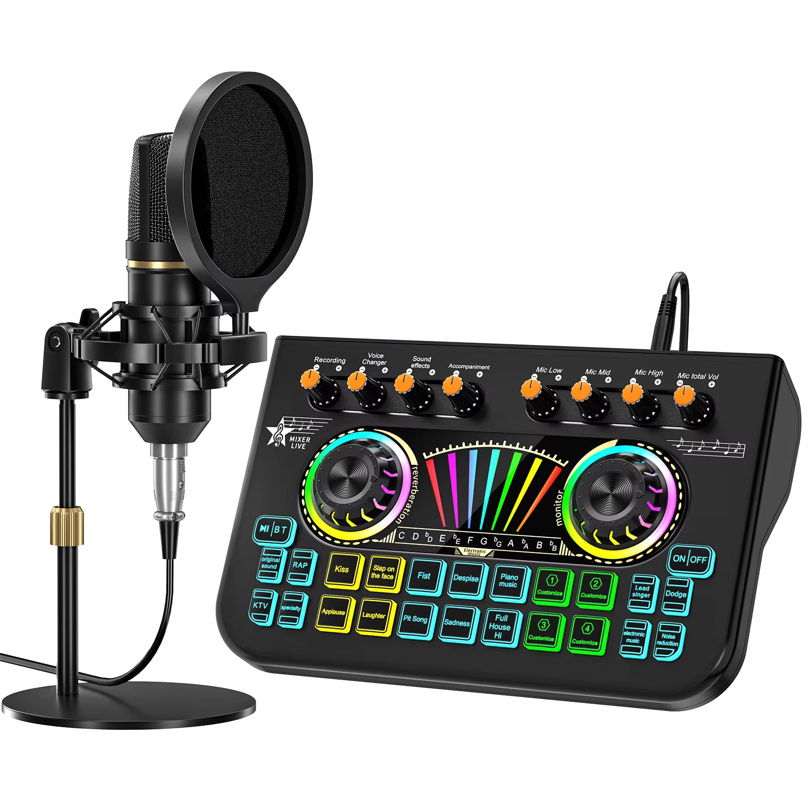 Streaming Mic Condenser - Tenlamp X3 BM800 Podcast Mikrofon Seti,