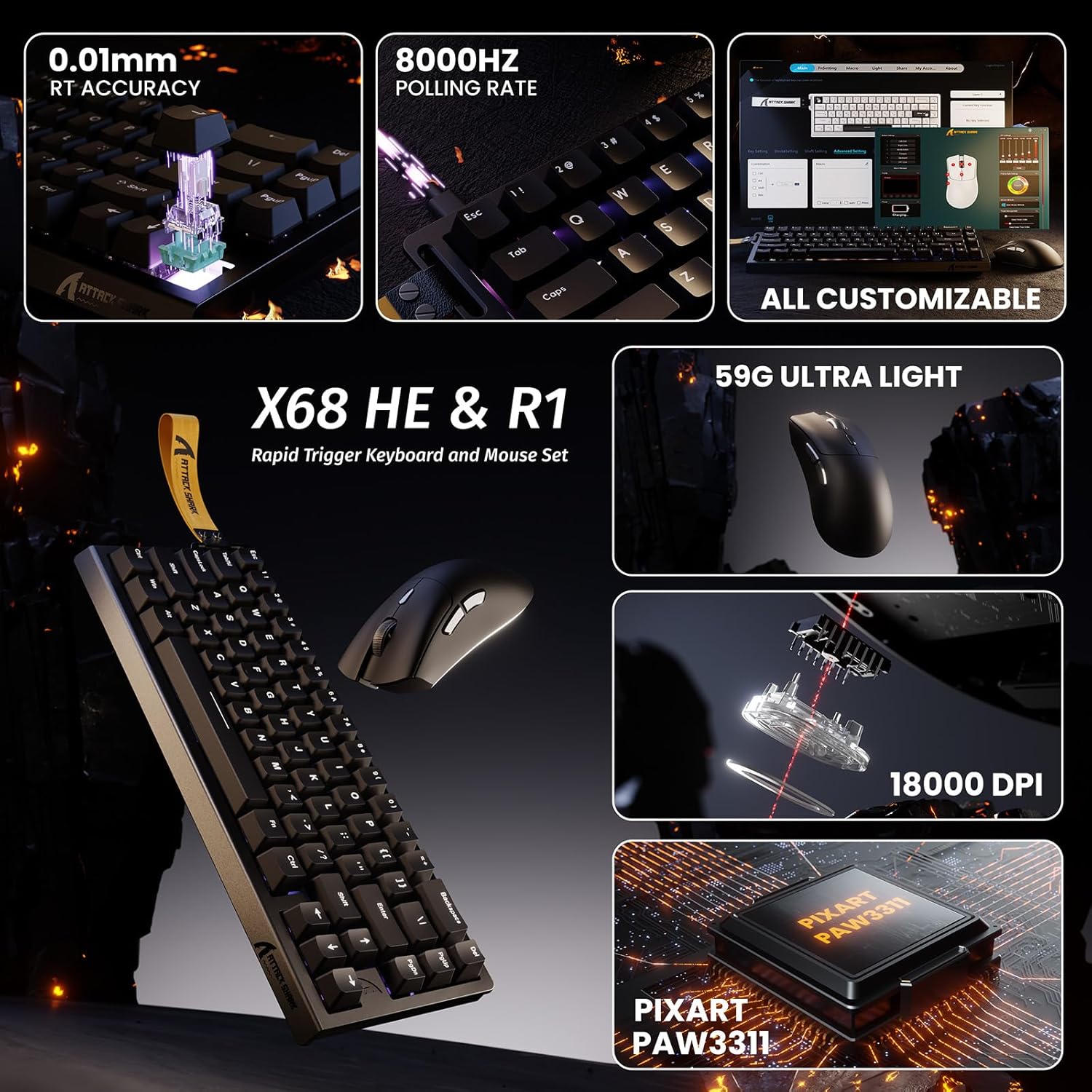 ATTACK SHARK X68 HE Manyetik K - Esports Gaming Uk incelemesi ve fiyatı